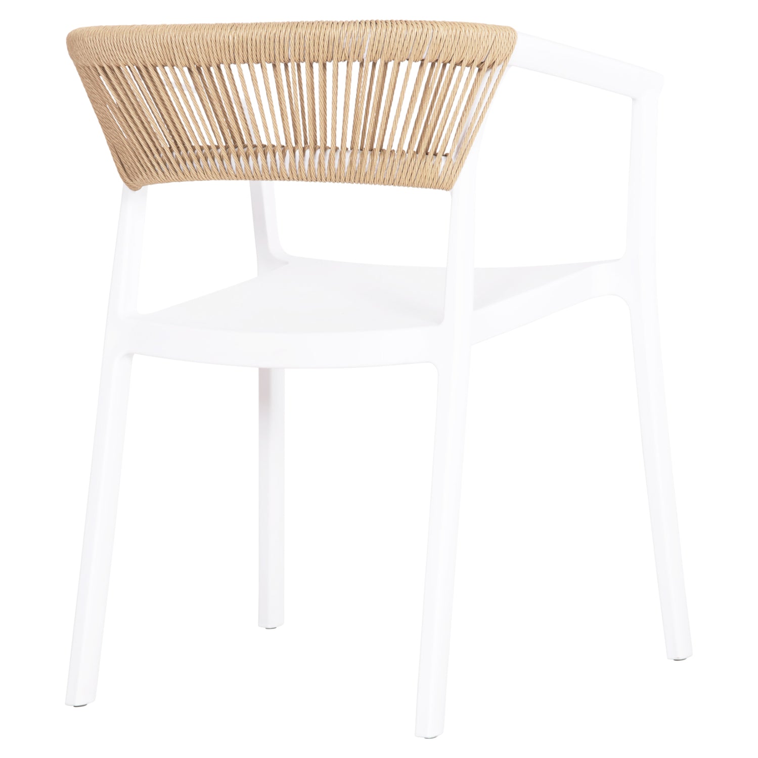 ARMCHAIR POLYPROPYLENE BOGI HM6240.01 WHITE WITH BEIGE PP ROPE 55x53.5x74Hcm.
