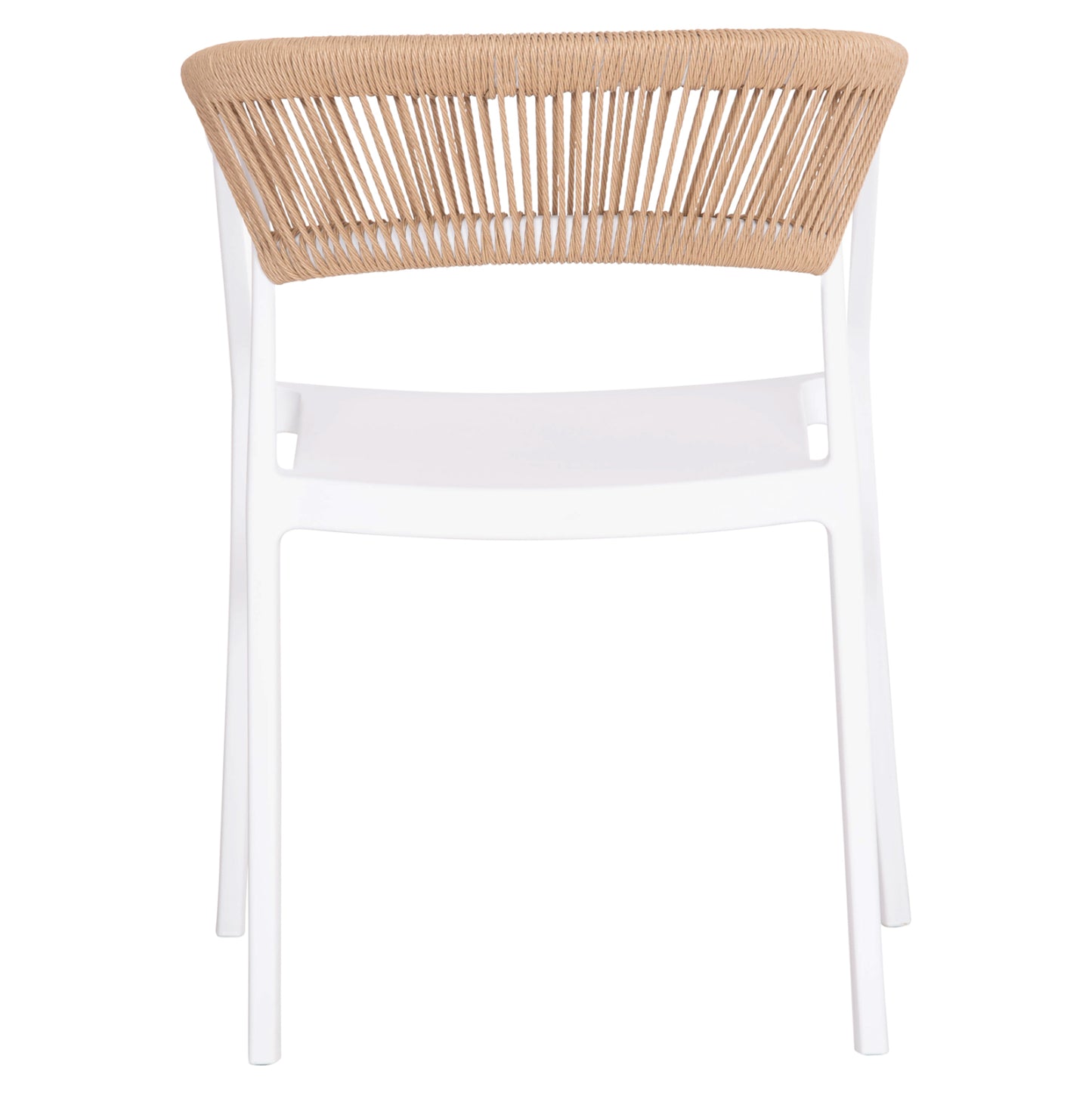 ARMCHAIR POLYPROPYLENE BOGI HM6240.01 WHITE WITH BEIGE PP ROPE 55x53.5x74Hcm.