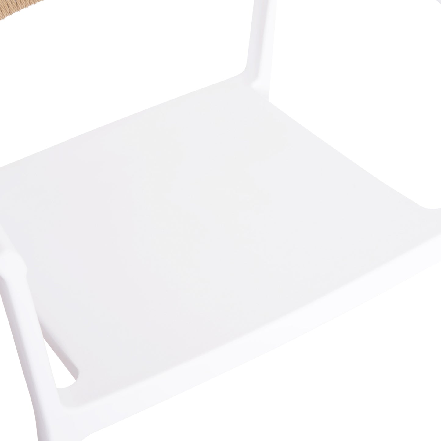 ARMCHAIR POLYPROPYLENE BOGI HM6240.01 WHITE WITH BEIGE PP ROPE 55x53.5x74Hcm.
