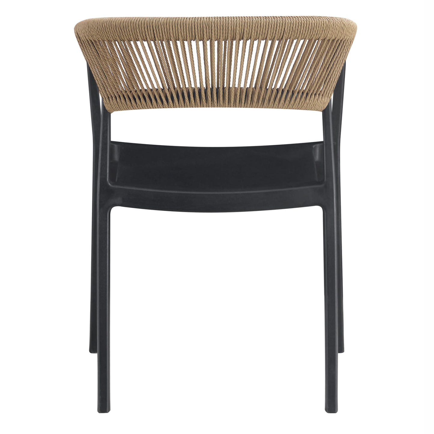 ARMCHAIR POLYPROPYLENE BOGI HM6240.02 BLACK WITH BEIGE PP ROPE 54x53x75Hcm.