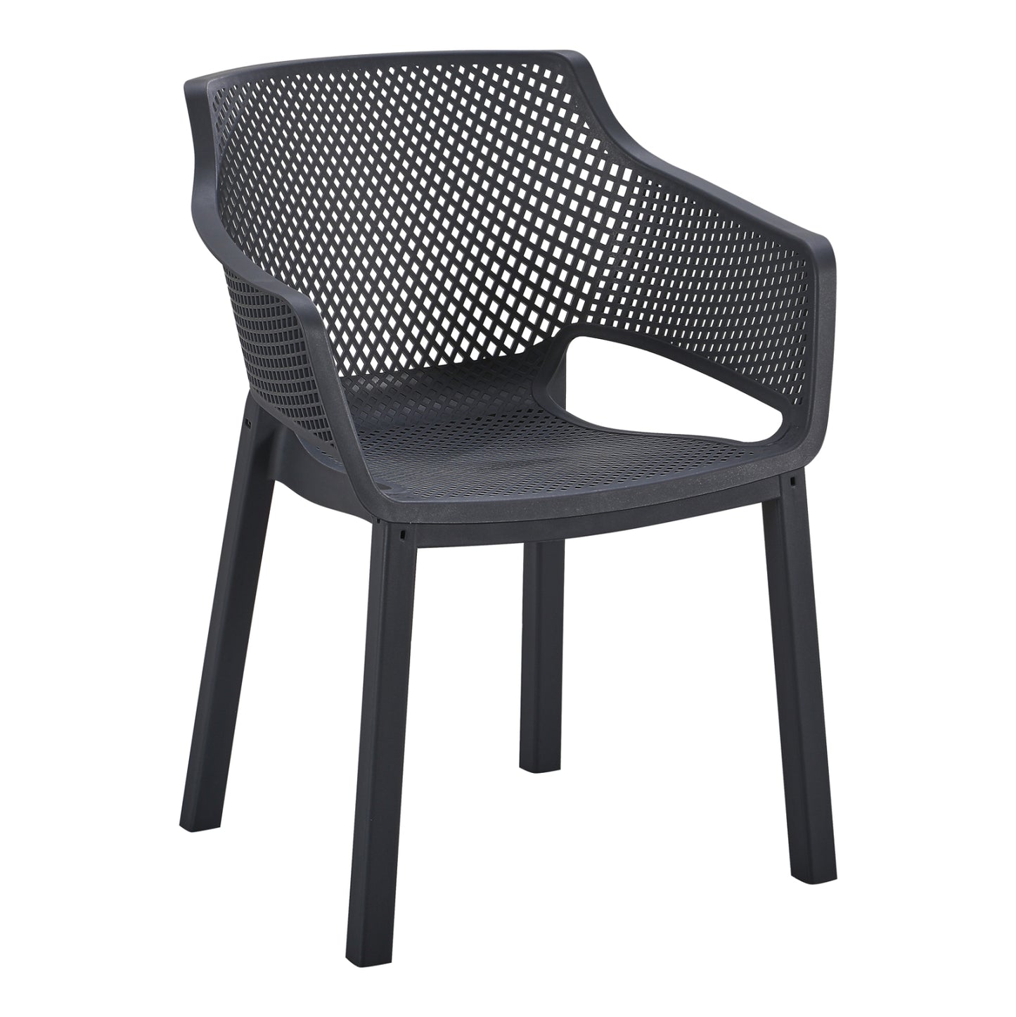 POLYPROPYLENE DINING ARMCHAIR PEGGY HM6368.02 BLACK 60x55x79Hcm.