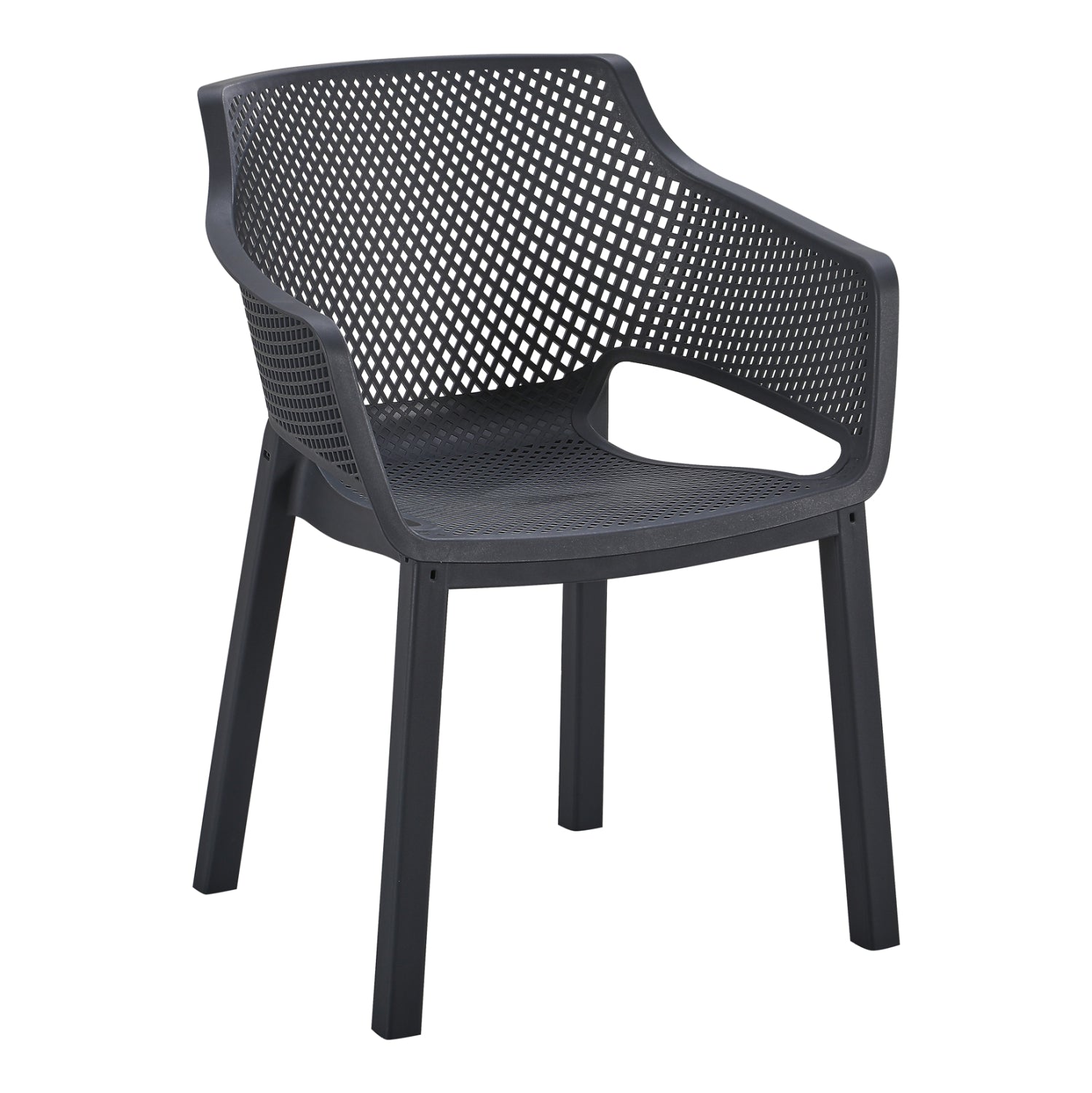 POLYPROPYLENE DINING ARMCHAIR PEGGY HM6368.02 BLACK 60x55x79Hcm.