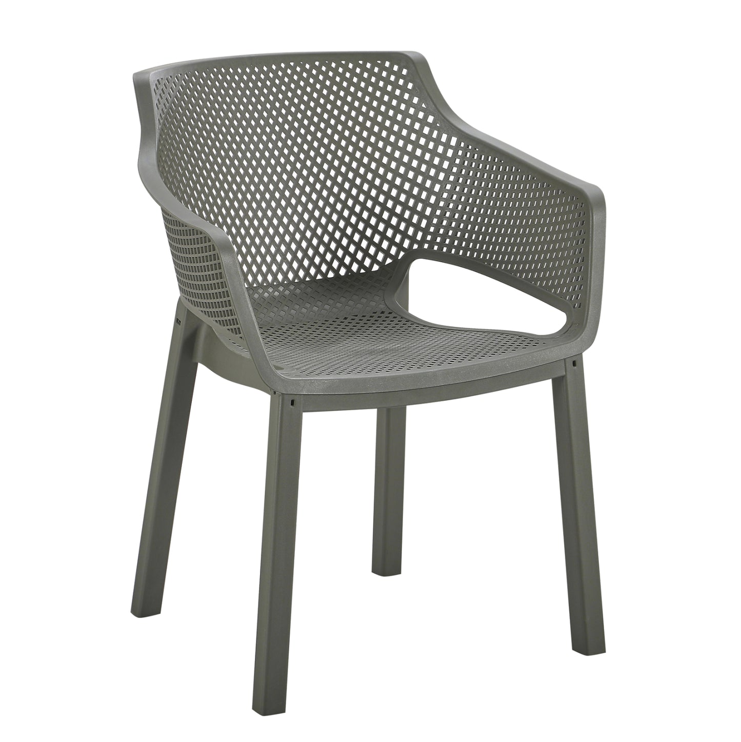 POLYPROPYLENE DINING ARMCHAIR PEGGY HM6368.05 DARK OLIVE GREEN 60x55x79Hcm.