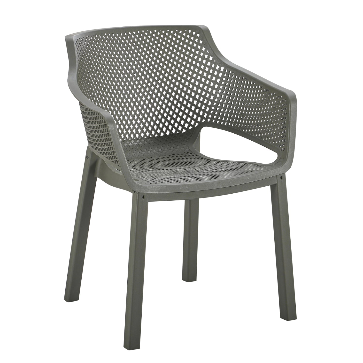 POLYPROPYLENE DINING ARMCHAIR PEGGY HM6368.05 DARK OLIVE GREEN 60x55x79Hcm.
