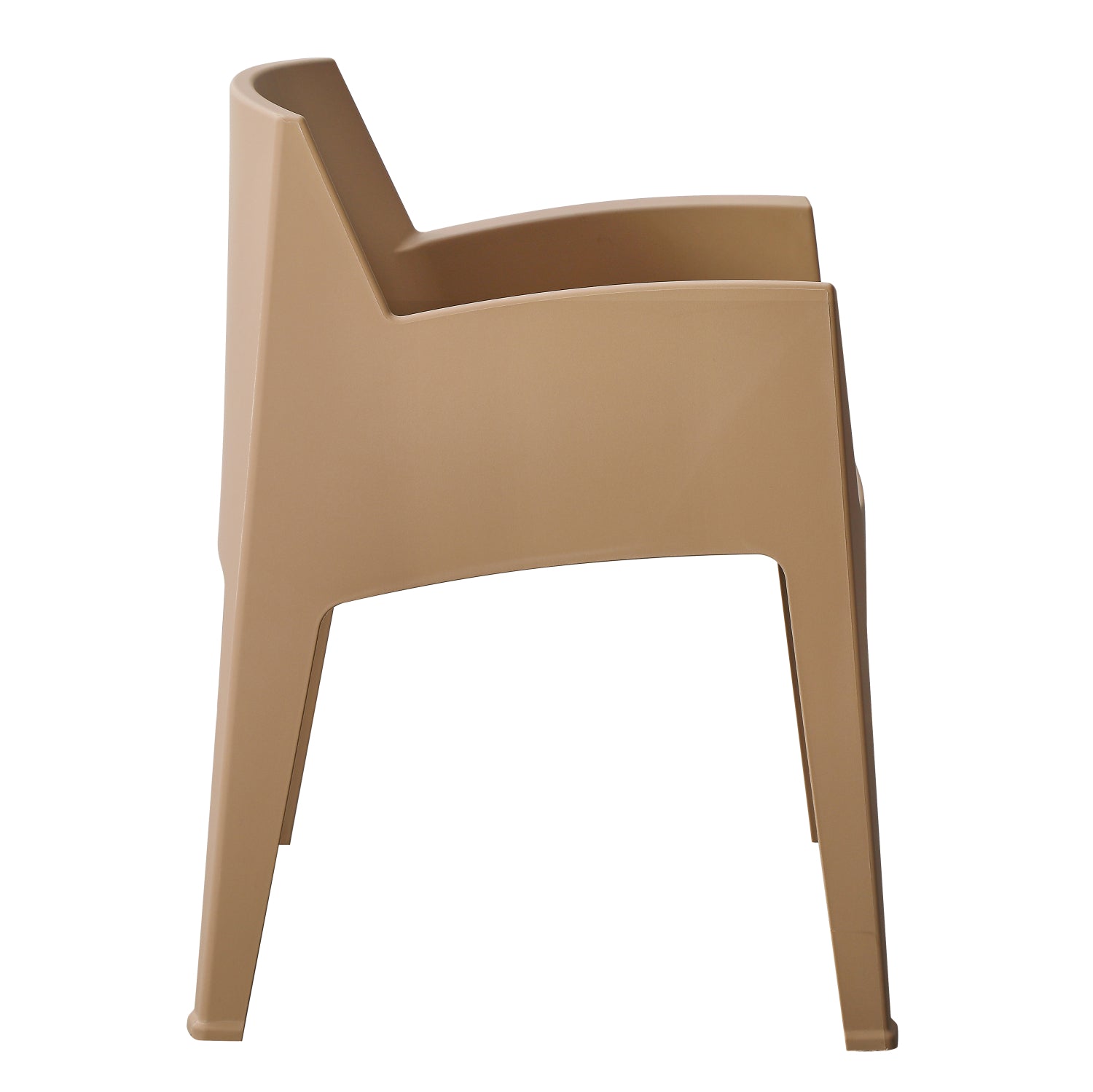 POLYPROPYLENE ARMCHAIR SLEEK HM6370.03 CAPPUCCINO 68x63x82.5Hcm.
