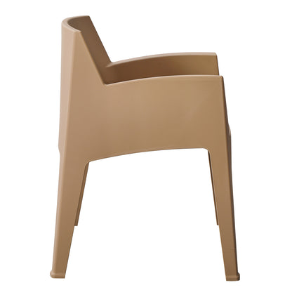 POLYPROPYLENE ARMCHAIR SLEEK HM6370.03 CAPPUCCINO 68x63x82.5Hcm.