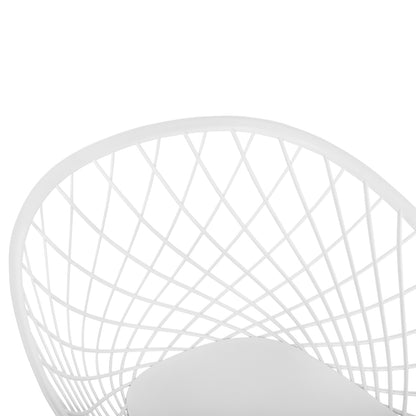 ARMCHAIR ARIADNE HM8001.31 WHITE POLYPROPYLENE-WHITE METAL LEGS 62x54x81Hcm.