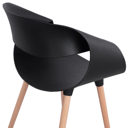 Polypropylene Armchair Maggie HM8600.02 in Black color 59x53x80 cm