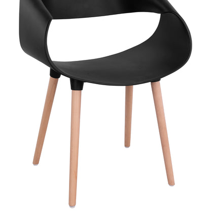 Polypropylene Armchair Maggie HM8600.02 in Black color 59x53x80 cm