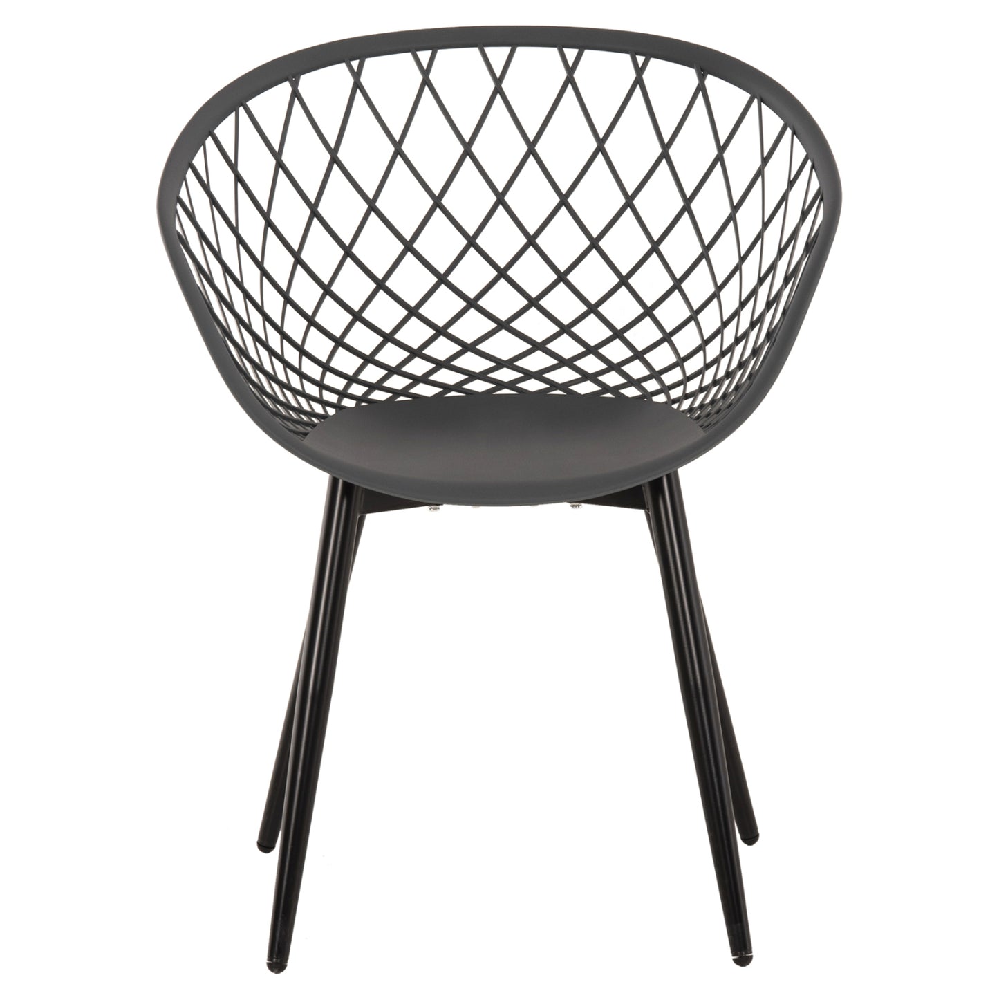 ARMCHAIR ARIADNE HM8001.30 GREY POLYPROPYLENE-BLACK METAL LEGS 63x56x80Hcm.