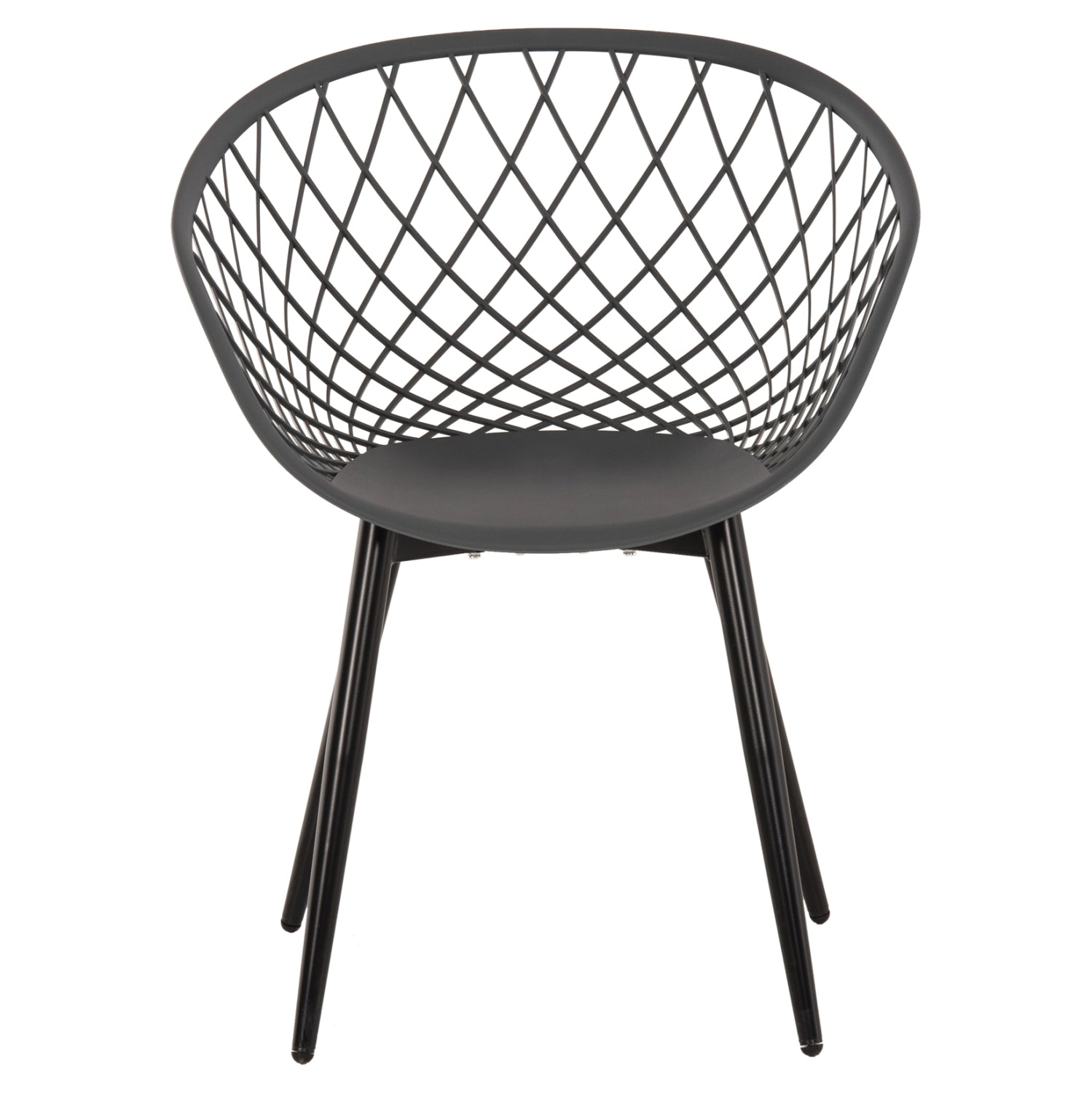ARMCHAIR ARIADNE HM8001.30 GREY POLYPROPYLENE-BLACK METAL LEGS 63x56x80Hcm.