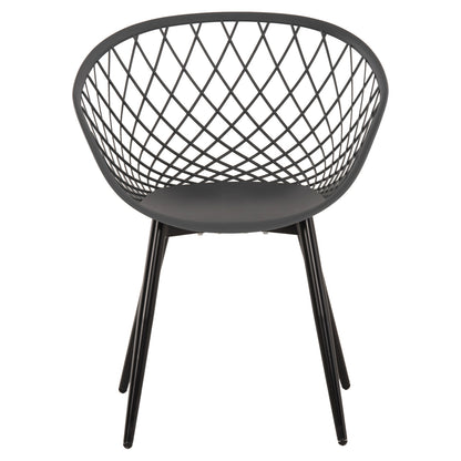 ARMCHAIR ARIADNE HM8001.30 GREY POLYPROPYLENE-BLACK METAL LEGS 63x56x80Hcm.