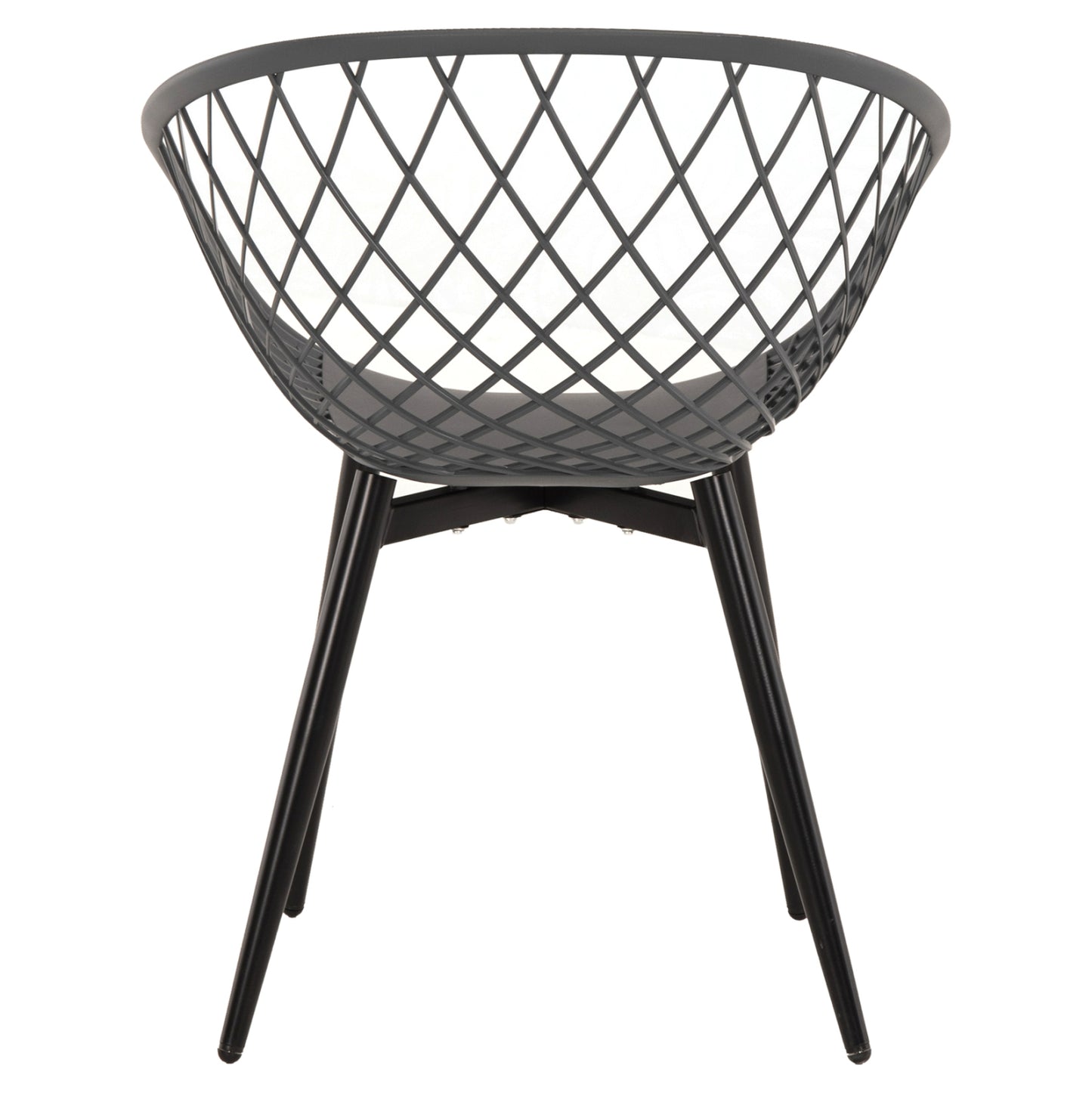 ARMCHAIR ARIADNE HM8001.30 GREY POLYPROPYLENE-BLACK METAL LEGS 63x56x80Hcm.