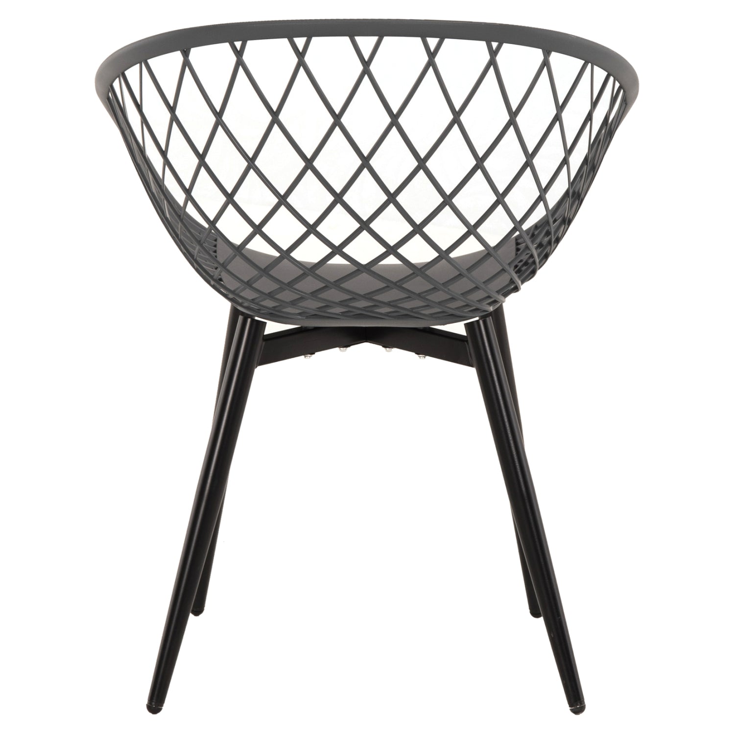 ARMCHAIR ARIADNE HM8001.30 GREY POLYPROPYLENE-BLACK METAL LEGS 63x56x80Hcm.