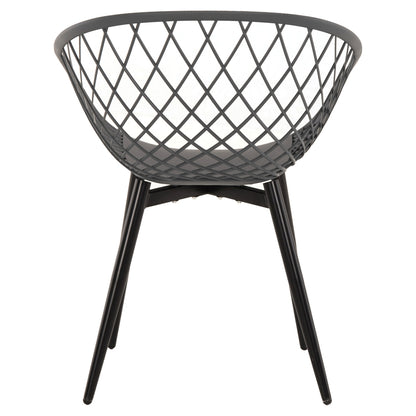 ARMCHAIR ARIADNE HM8001.30 GREY POLYPROPYLENE-BLACK METAL LEGS 63x56x80Hcm.