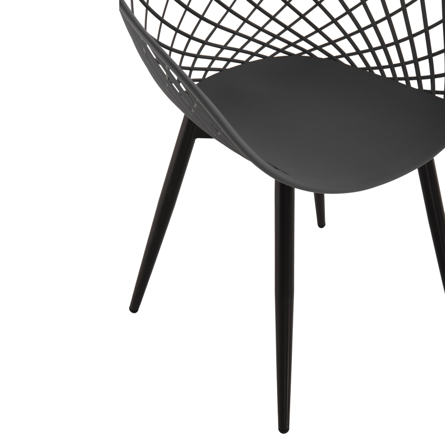 ARMCHAIR ARIADNE HM8001.30 GREY POLYPROPYLENE-BLACK METAL LEGS 63x56x80Hcm.