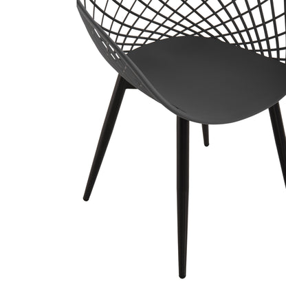 ARMCHAIR ARIADNE HM8001.30 GREY POLYPROPYLENE-BLACK METAL LEGS 63x56x80Hcm.
