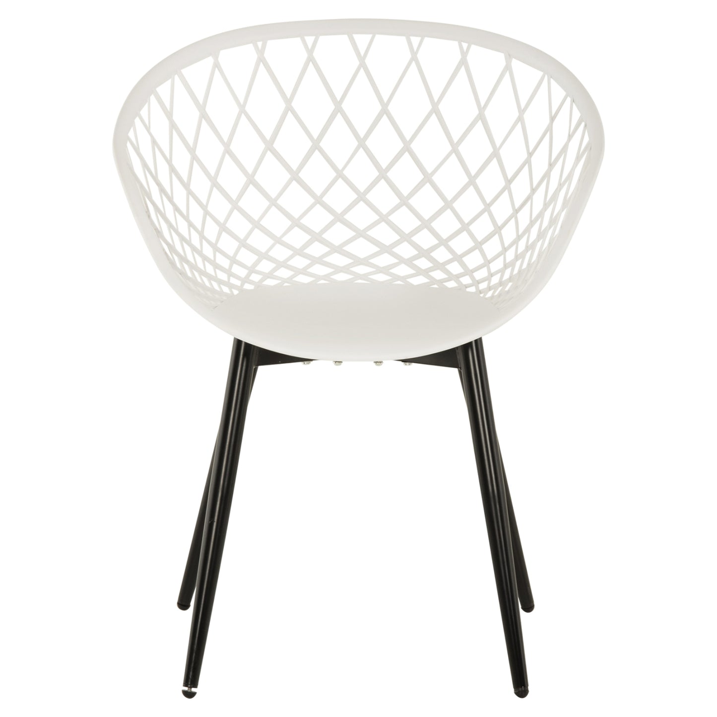 ARMCHAIR ARIADNE HM8001.21 WHITE POLYPROPYLENE-BLACK METAL LEGS 63x56x80Hcm.