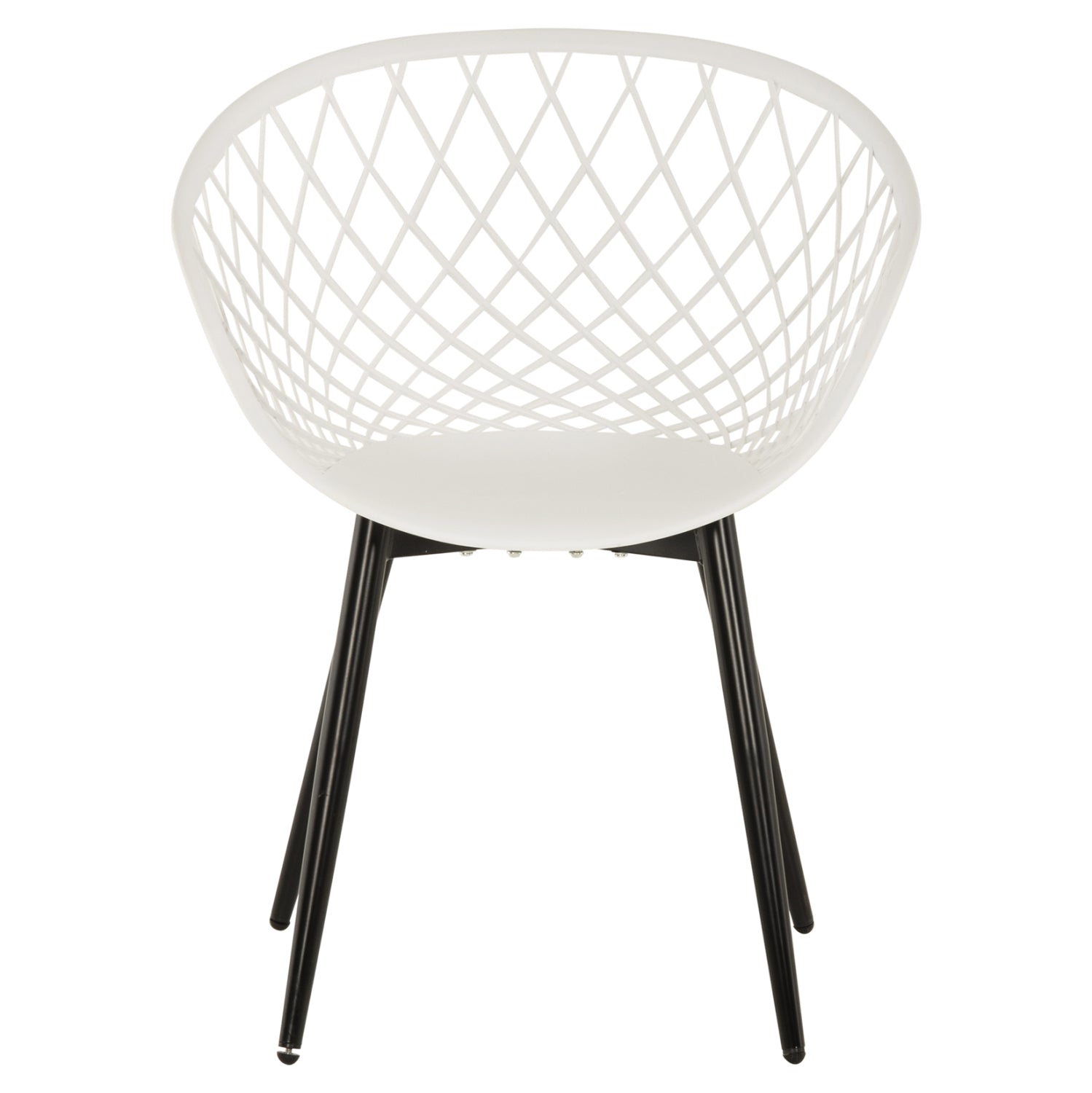ARMCHAIR ARIADNE HM8001.21 WHITE POLYPROPYLENE-BLACK METAL LEGS 63x56x80Hcm.