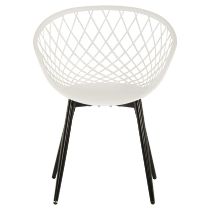 ARMCHAIR ARIADNE HM8001.21 WHITE POLYPROPYLENE-BLACK METAL LEGS 63x56x80Hcm.