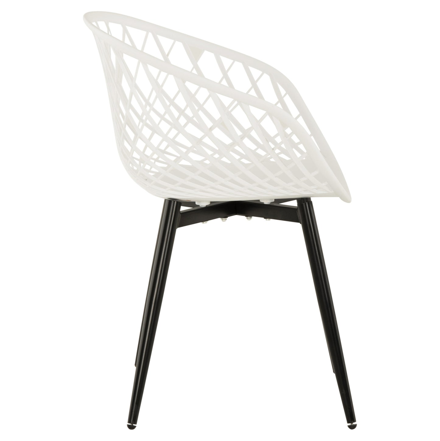 ARMCHAIR ARIADNE HM8001.21 WHITE POLYPROPYLENE-BLACK METAL LEGS 63x56x80Hcm.