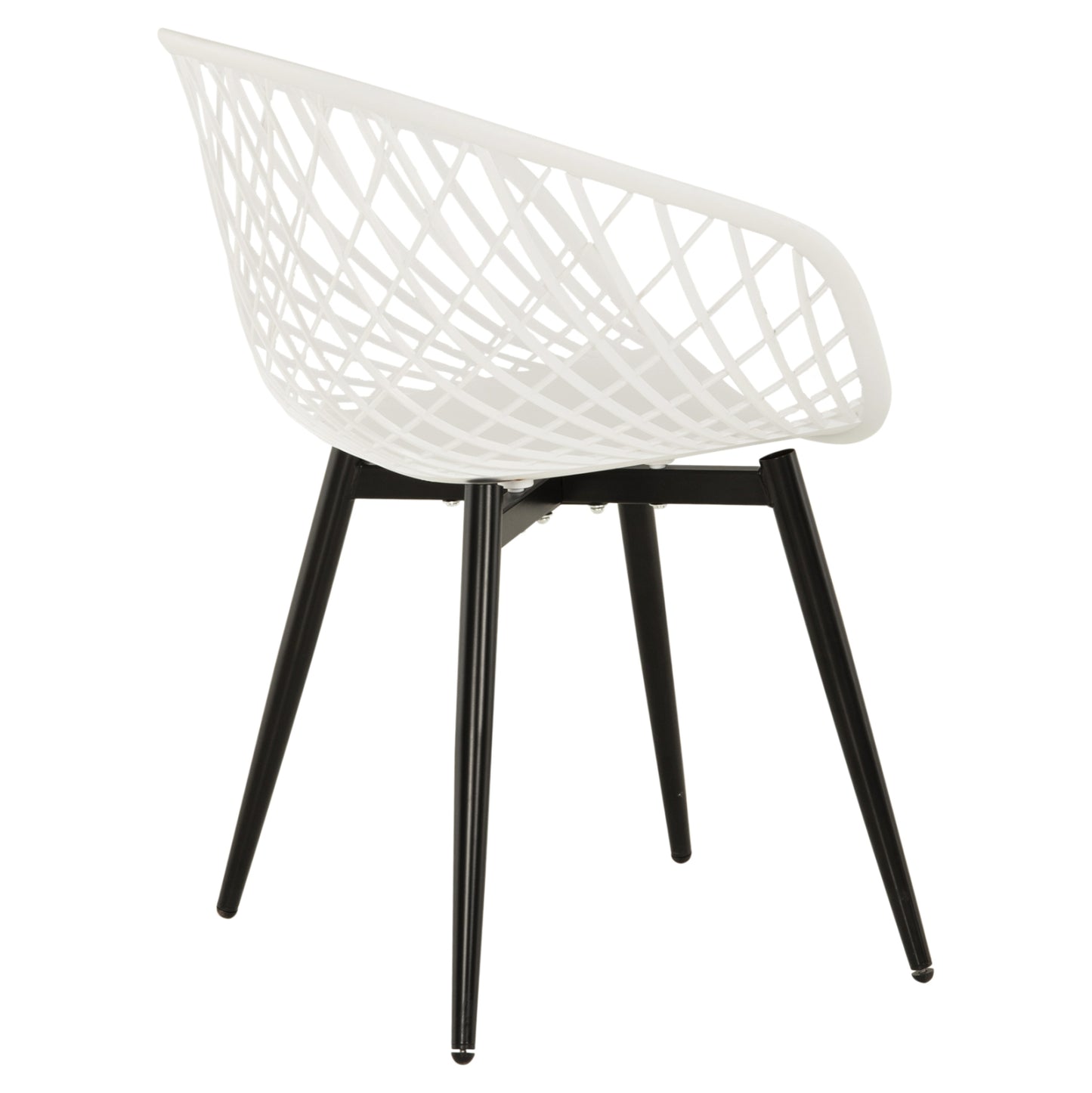 ARMCHAIR ARIADNE HM8001.21 WHITE POLYPROPYLENE-BLACK METAL LEGS 63x56x80Hcm.