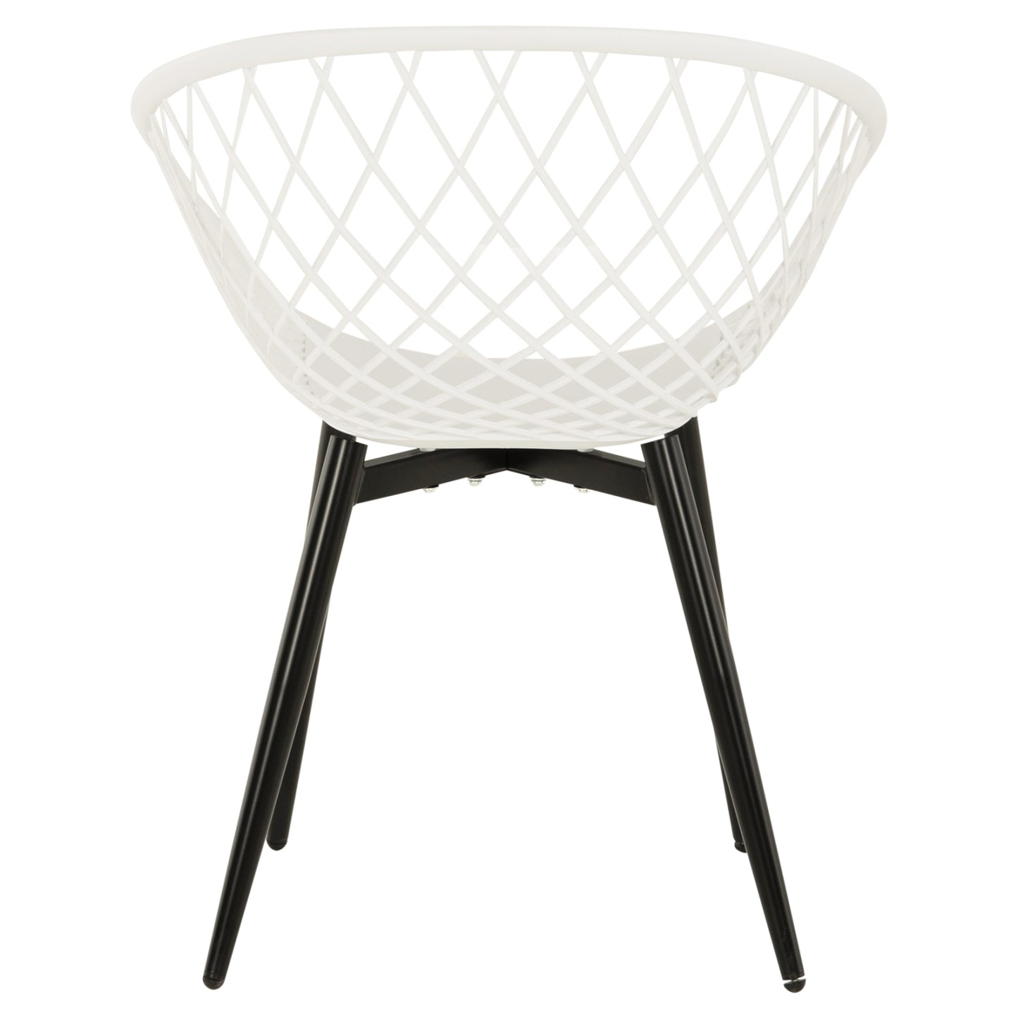 ARMCHAIR ARIADNE HM8001.21 WHITE POLYPROPYLENE-BLACK METAL LEGS 63x56x80Hcm.