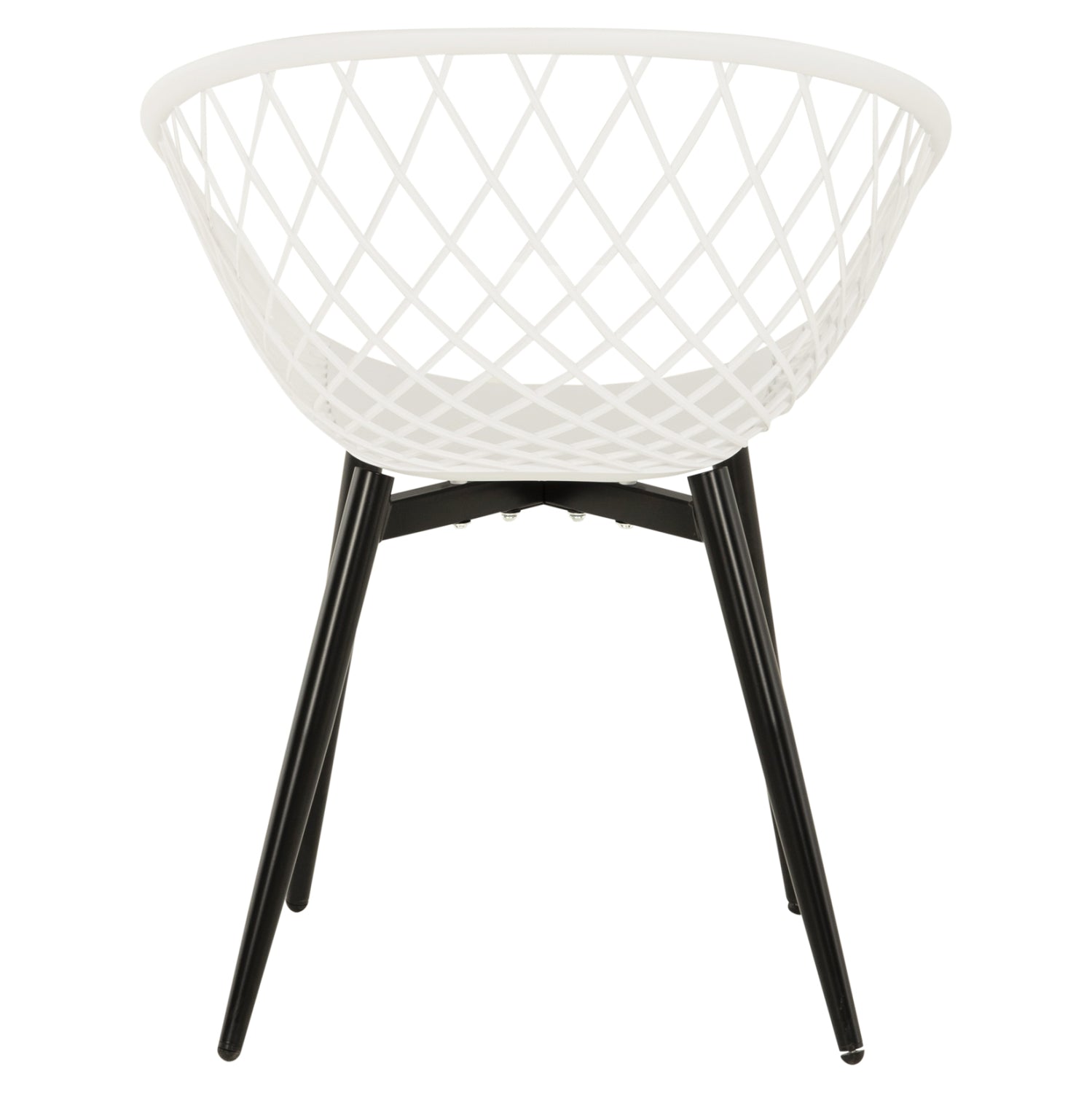 ARMCHAIR ARIADNE HM8001.21 WHITE POLYPROPYLENE-BLACK METAL LEGS 63x56x80Hcm.