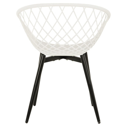 ARMCHAIR ARIADNE HM8001.21 WHITE POLYPROPYLENE-BLACK METAL LEGS 63x56x80Hcm.