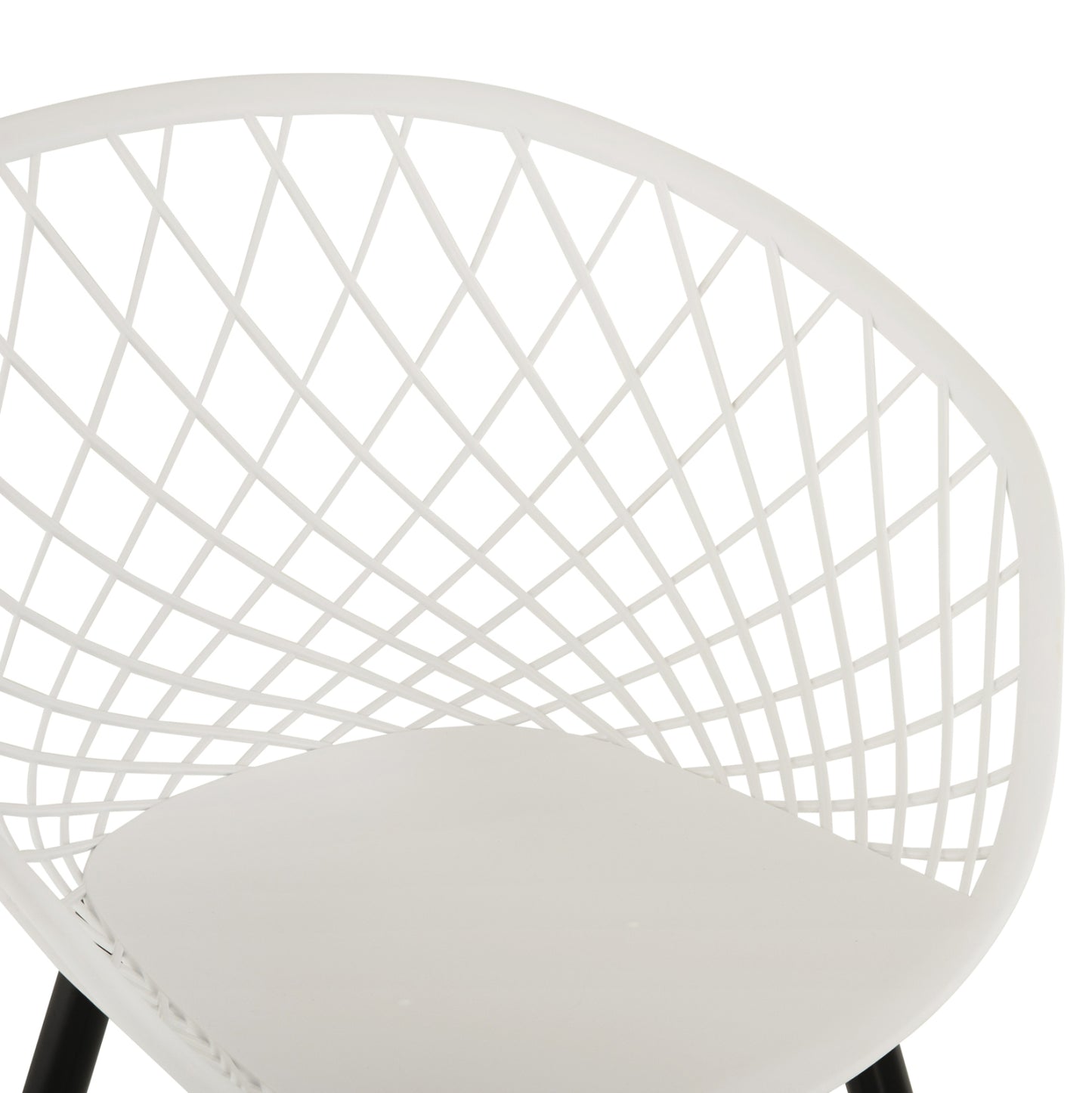 ARMCHAIR ARIADNE HM8001.21 WHITE POLYPROPYLENE-BLACK METAL LEGS 63x56x80Hcm.