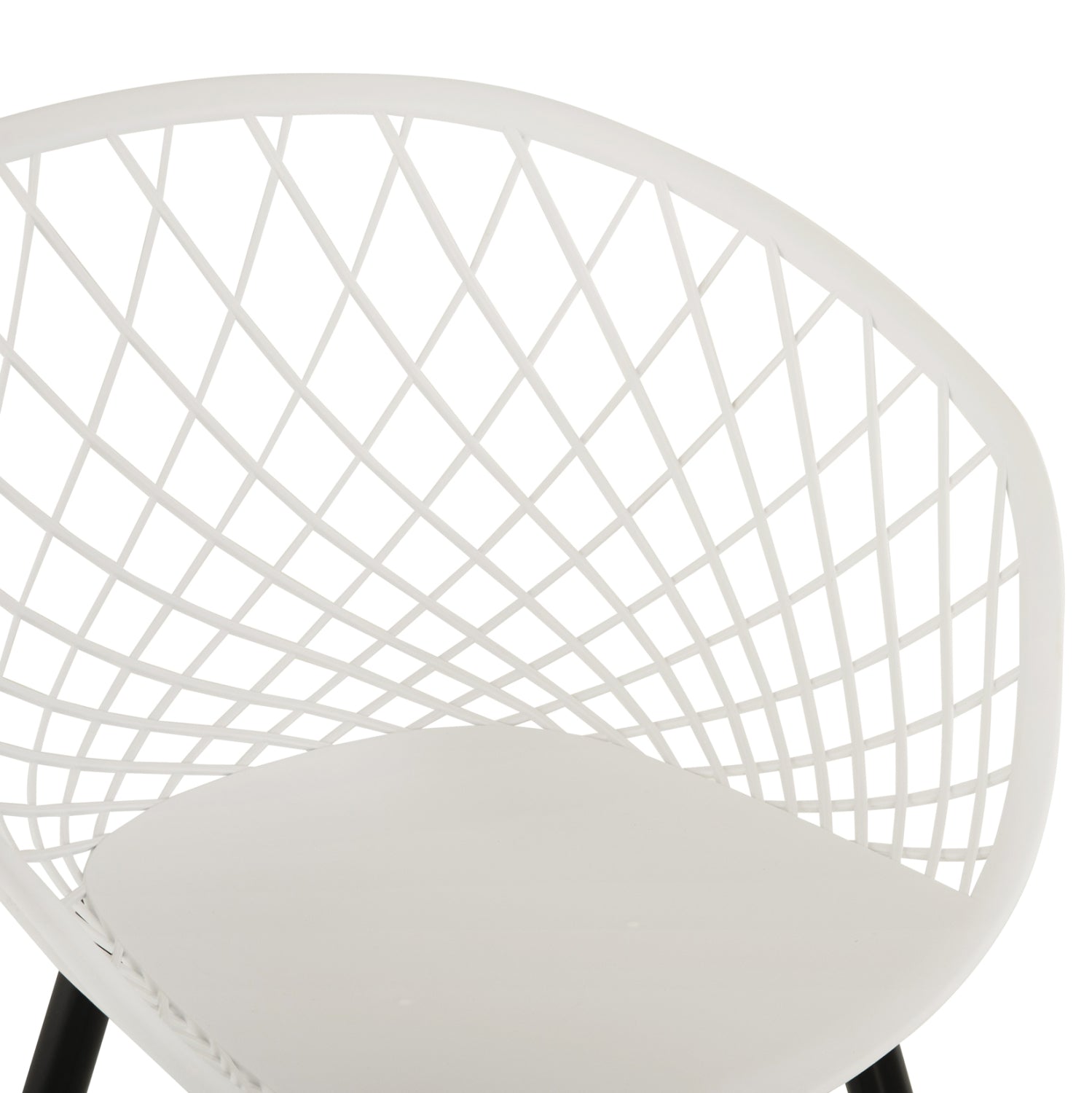 ARMCHAIR ARIADNE HM8001.21 WHITE POLYPROPYLENE-BLACK METAL LEGS 63x56x80Hcm.