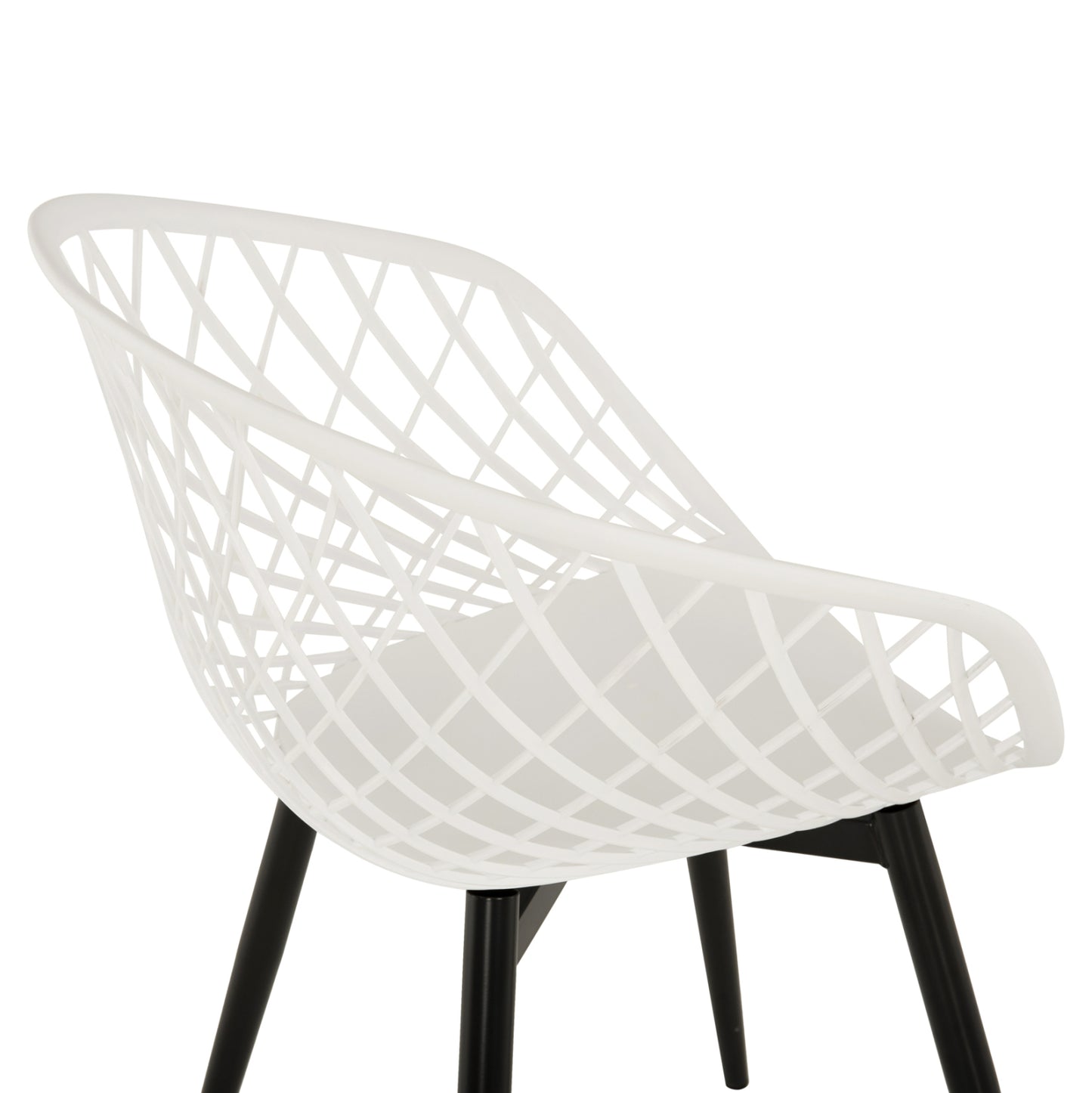 ARMCHAIR ARIADNE HM8001.21 WHITE POLYPROPYLENE-BLACK METAL LEGS 63x56x80Hcm.