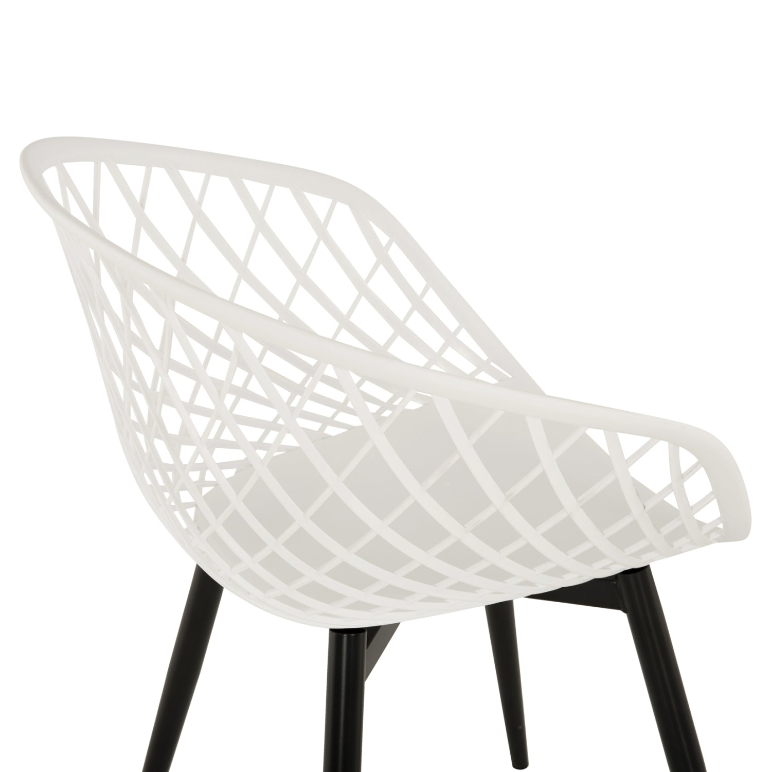 ARMCHAIR ARIADNE HM8001.21 WHITE POLYPROPYLENE-BLACK METAL LEGS 63x56x80Hcm.