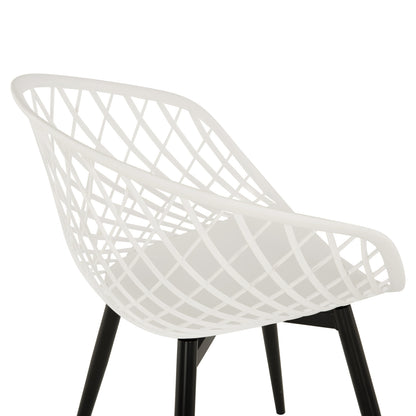 ARMCHAIR ARIADNE HM8001.21 WHITE POLYPROPYLENE-BLACK METAL LEGS 63x56x80Hcm.