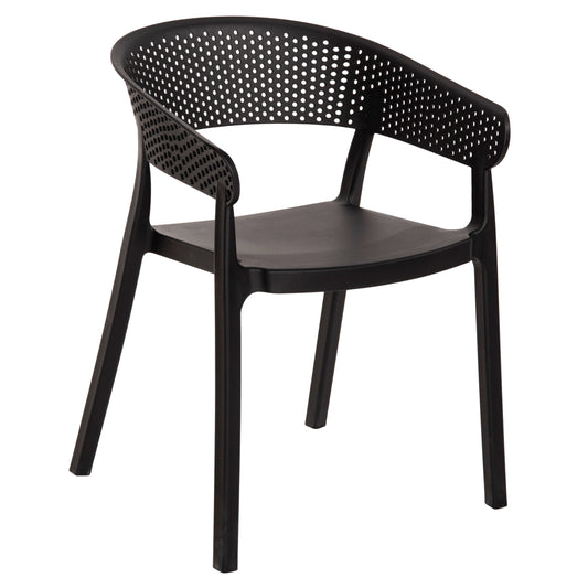 ARMCHAIR POLYPROPYLENE PERFOE HM5941.02 IN BLACK 56x50x73Hcm.