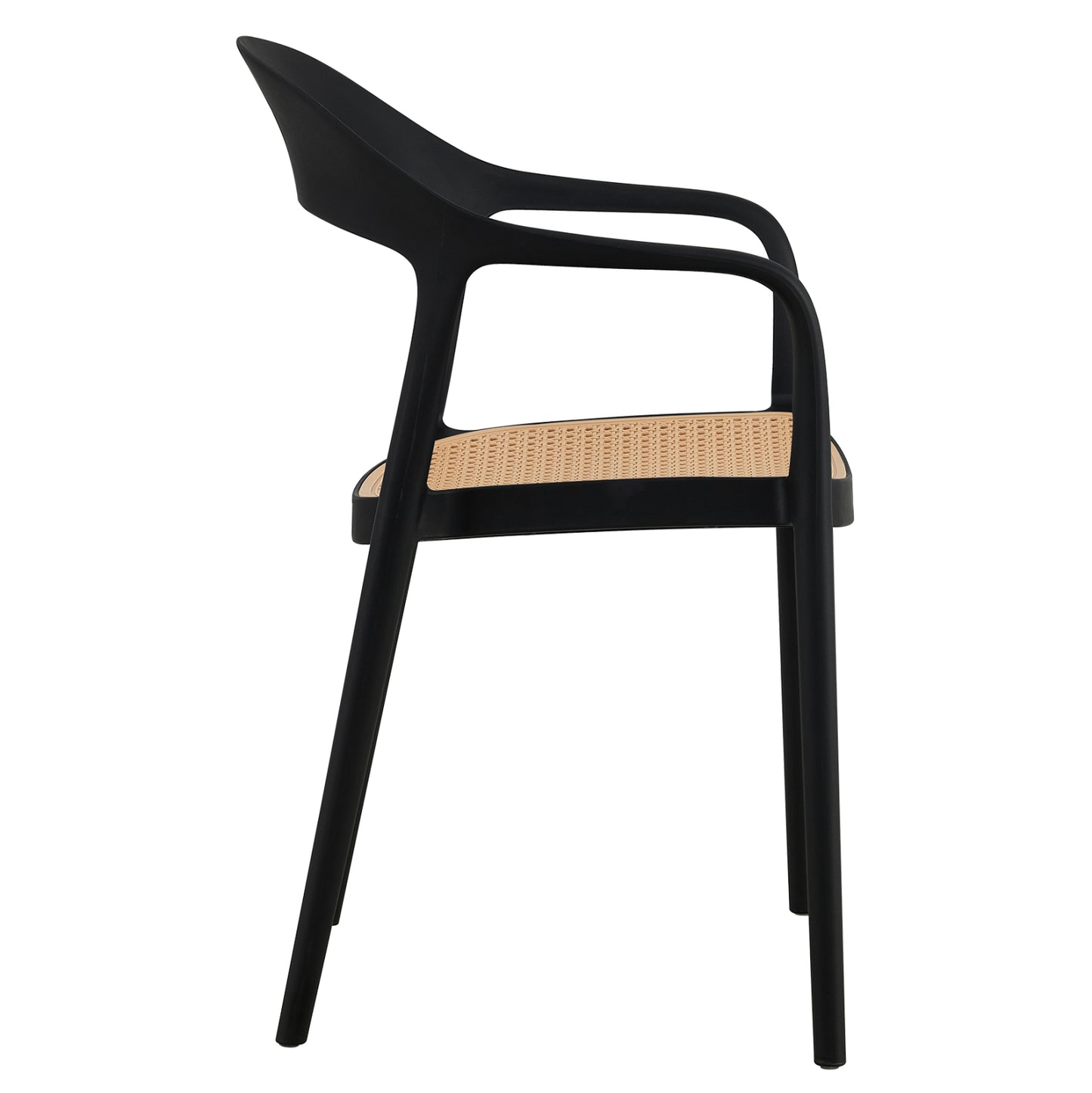ARMCHAIR POLYPROPYLENE CLEO HM5935.02 BLACK WITH BEIGE SEAT 57x53x81Hcm.