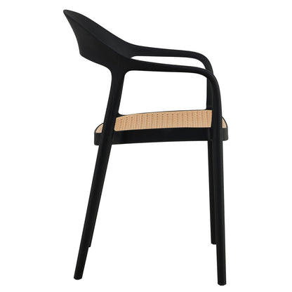 ARMCHAIR POLYPROPYLENE CLEO HM5935.02 BLACK WITH BEIGE SEAT 57x53x81Hcm.