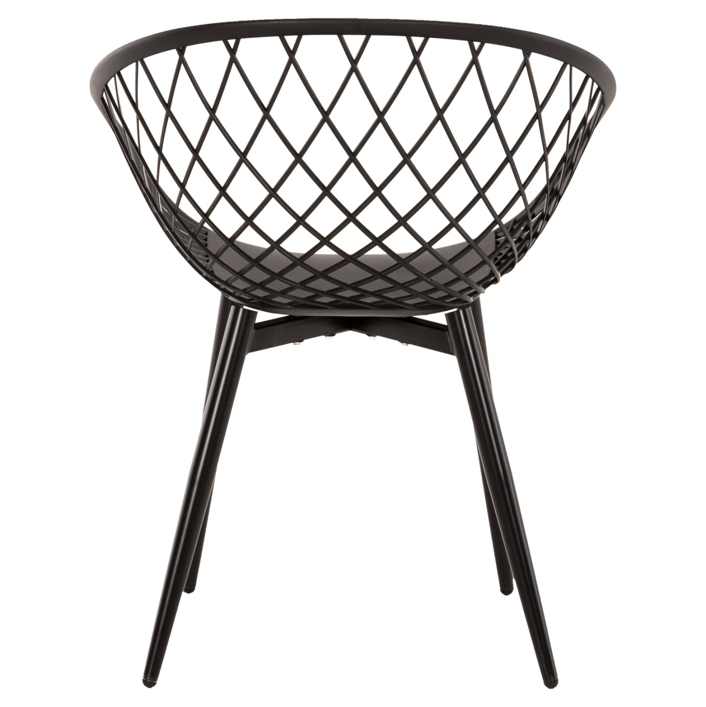 ARMCHAIR ARIADNE HM8001.22 BLACK POLYPROPYLENE- BLACK METAL LEGS 63x56x80Hcm.