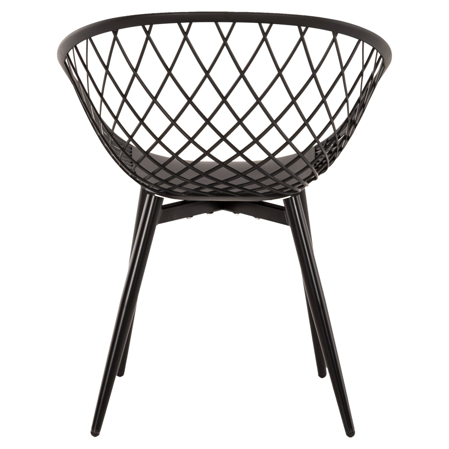 ARMCHAIR ARIADNE HM8001.22 BLACK POLYPROPYLENE- BLACK METAL LEGS 63x56x80Hcm.