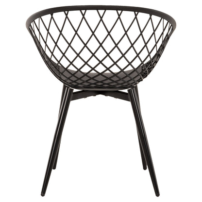 ARMCHAIR ARIADNE HM8001.22 BLACK POLYPROPYLENE- BLACK METAL LEGS 63x56x80Hcm.