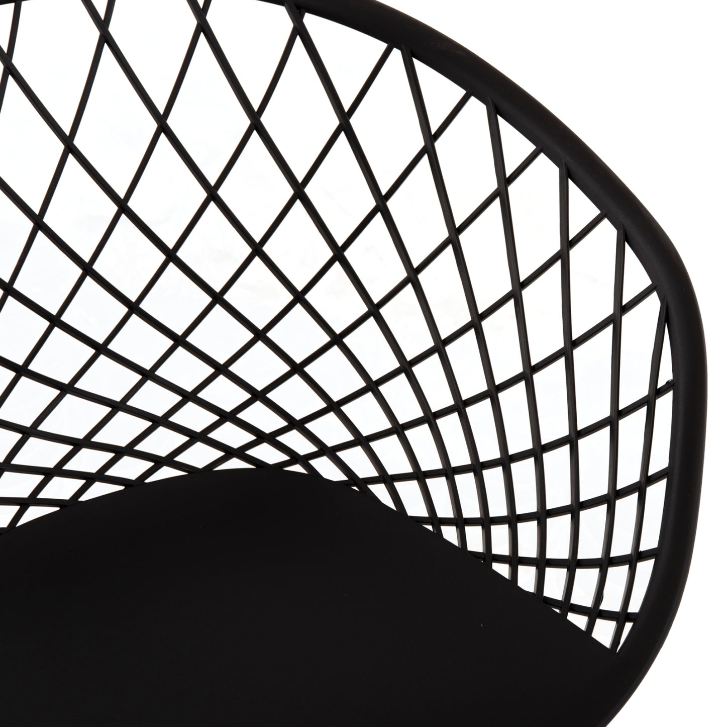 ARMCHAIR ARIADNE HM8001.22 BLACK POLYPROPYLENE- BLACK METAL LEGS 63x56x80Hcm.