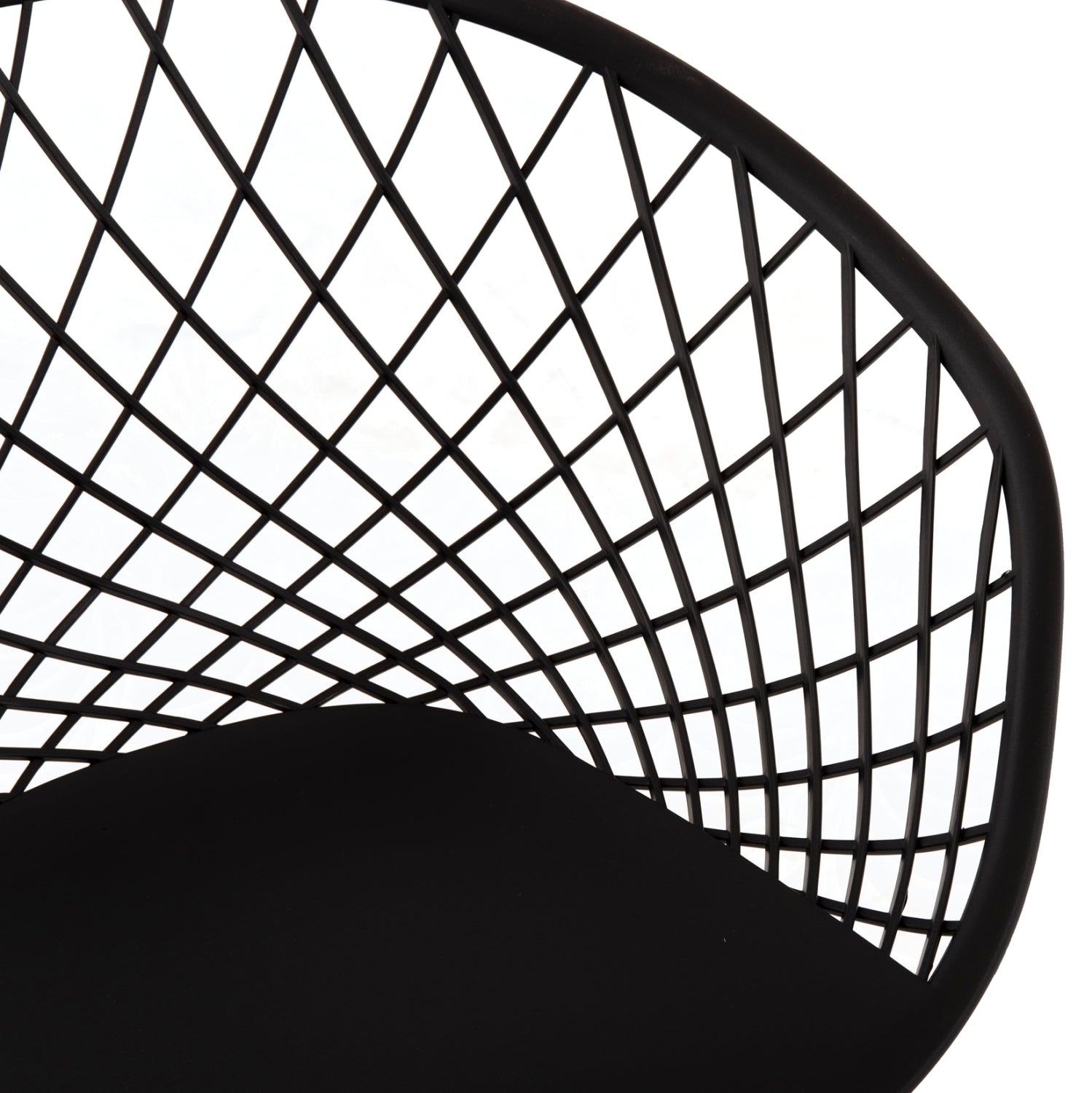 ARMCHAIR ARIADNE HM8001.22 BLACK POLYPROPYLENE- BLACK METAL LEGS 63x56x80Hcm.