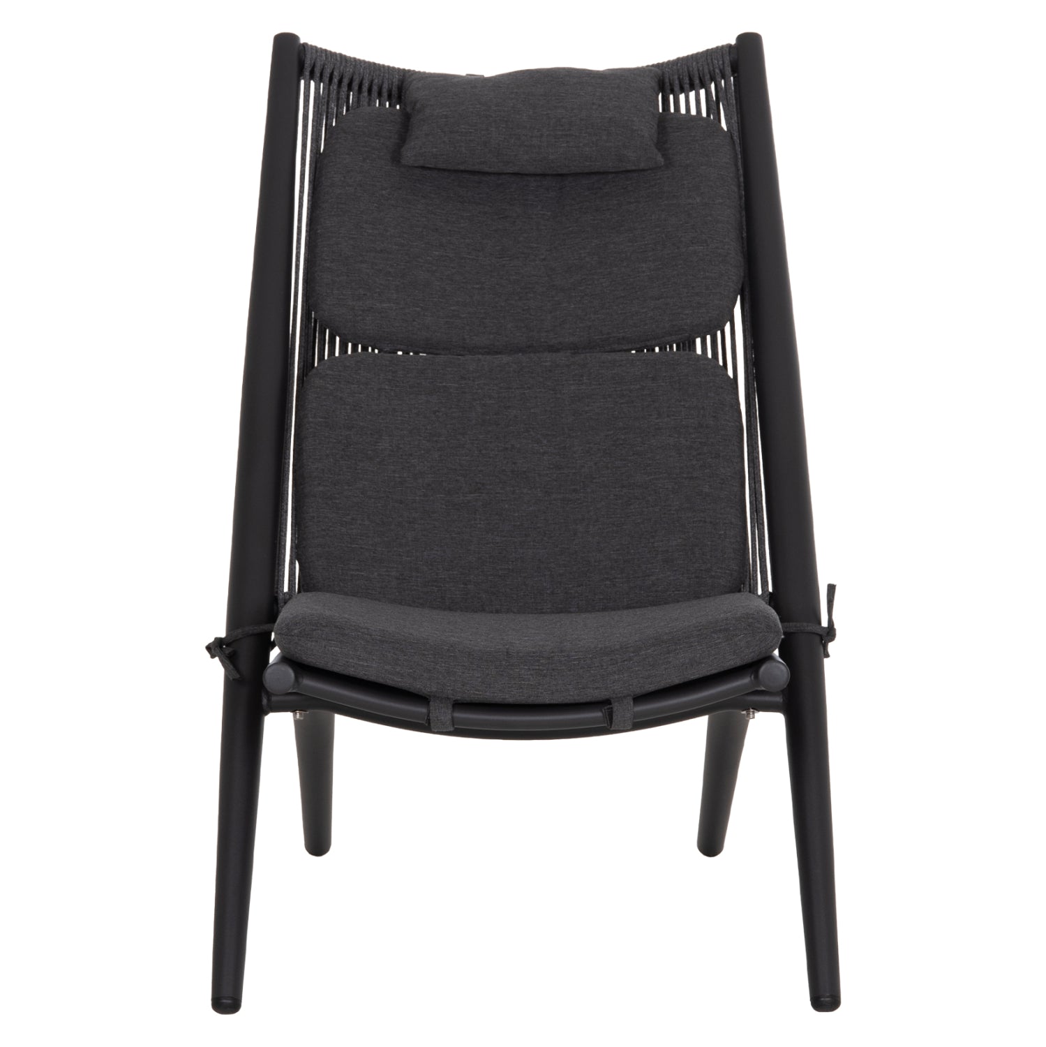 LOUNGER RELAX REMUS HM6642.01 ALUMINUM IN CHARCOAL--OLEFIN ROPE IN CHARCOAL 63x87x94Hcm.