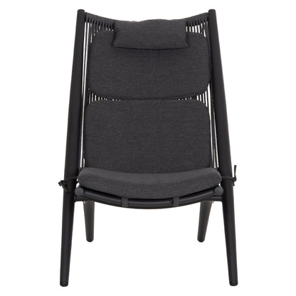 LOUNGER RELAX REMUS HM6642.01 ALUMINUM IN CHARCOAL--OLEFIN ROPE IN CHARCOAL 63x87x94Hcm.