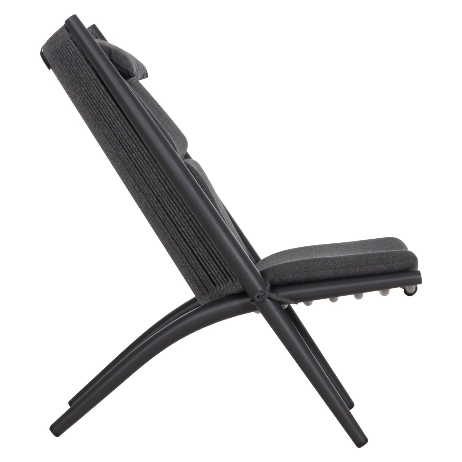LOUNGER RELAX REMUS HM6642.01 ALUMINUM IN CHARCOAL--OLEFIN ROPE IN CHARCOAL 63x87x94Hcm.