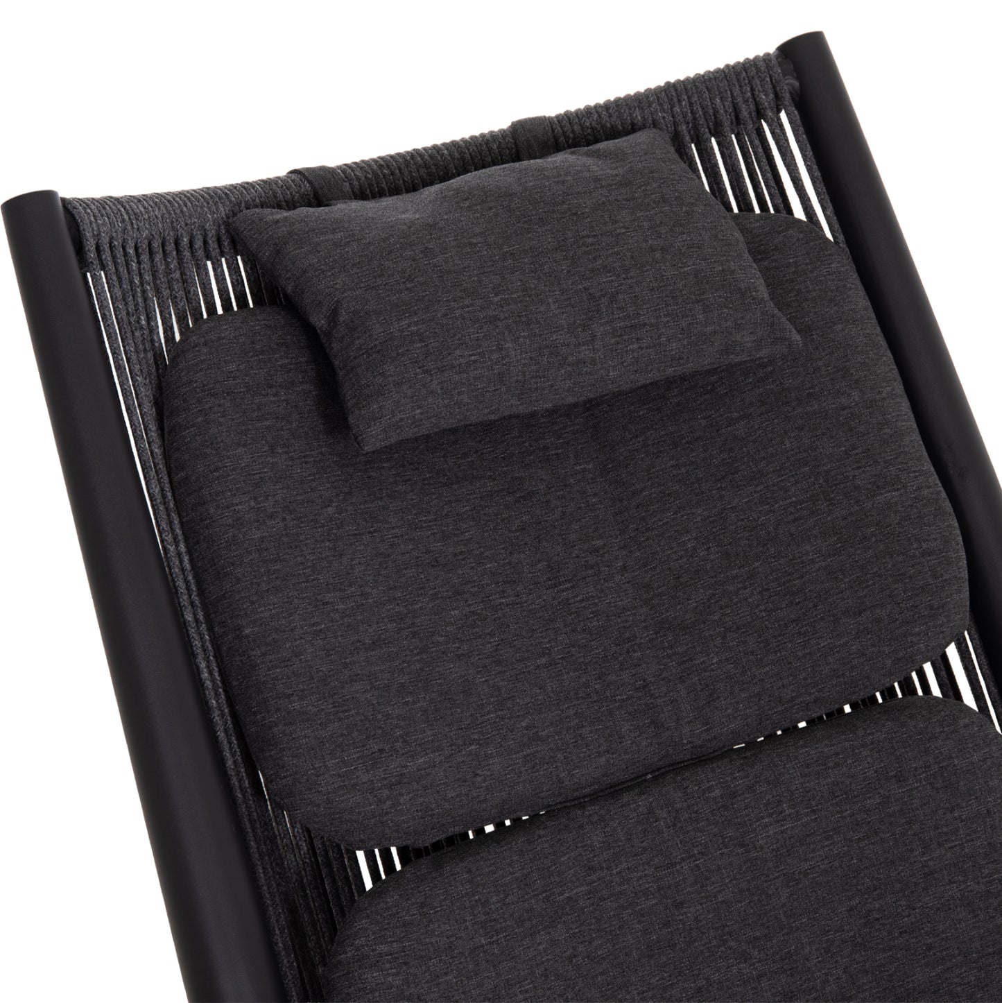 LOUNGER RELAX REMUS HM6642.01 ALUMINUM IN CHARCOAL--OLEFIN ROPE IN CHARCOAL 63x87x94Hcm.