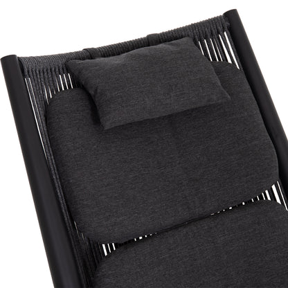 LOUNGER RELAX REMUS HM6642.01 ALUMINUM IN CHARCOAL--OLEFIN ROPE IN CHARCOAL 63x87x94Hcm.