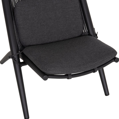 LOUNGER RELAX REMUS HM6642.01 ALUMINUM IN CHARCOAL--OLEFIN ROPE IN CHARCOAL 63x87x94Hcm.