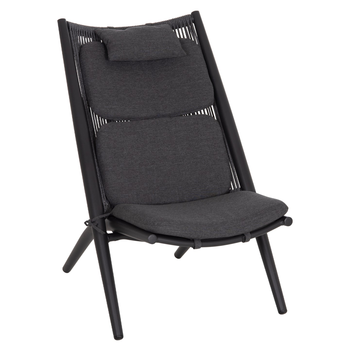 LOUNGER RELAX REMUS HM6642.01 ALUMINUM IN CHARCOAL--OLEFIN ROPE IN CHARCOAL 63x87x94Hcm.