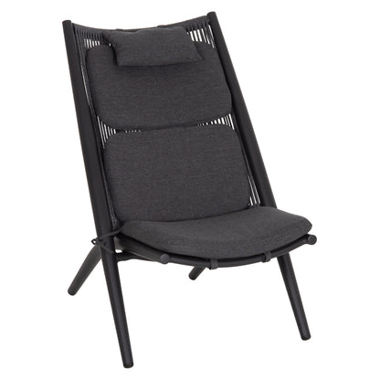 LOUNGER RELAX REMUS HM6642.01 ALUMINUM IN CHARCOAL--OLEFIN ROPE IN CHARCOAL 63x87x94Hcm.
